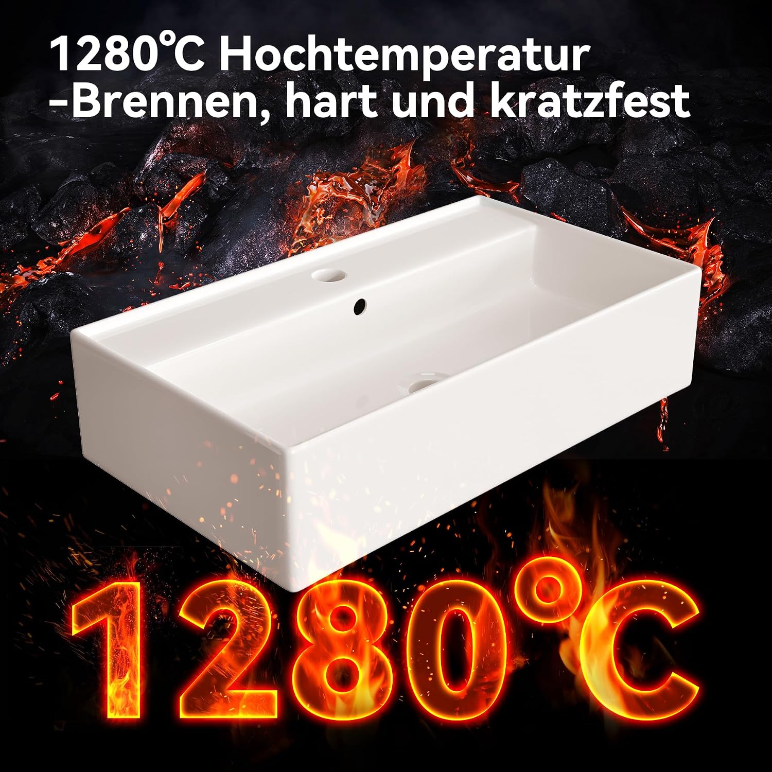 Detalle 2 de HOROW Waschbecken mit dünnem Rand, 55 cm