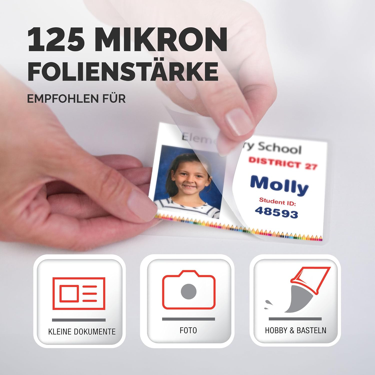 Thumbnail 2 de Fellowes Laminierfolien Format 60 x 90 mm, 125 Mikron – 100 Stück, glänzend