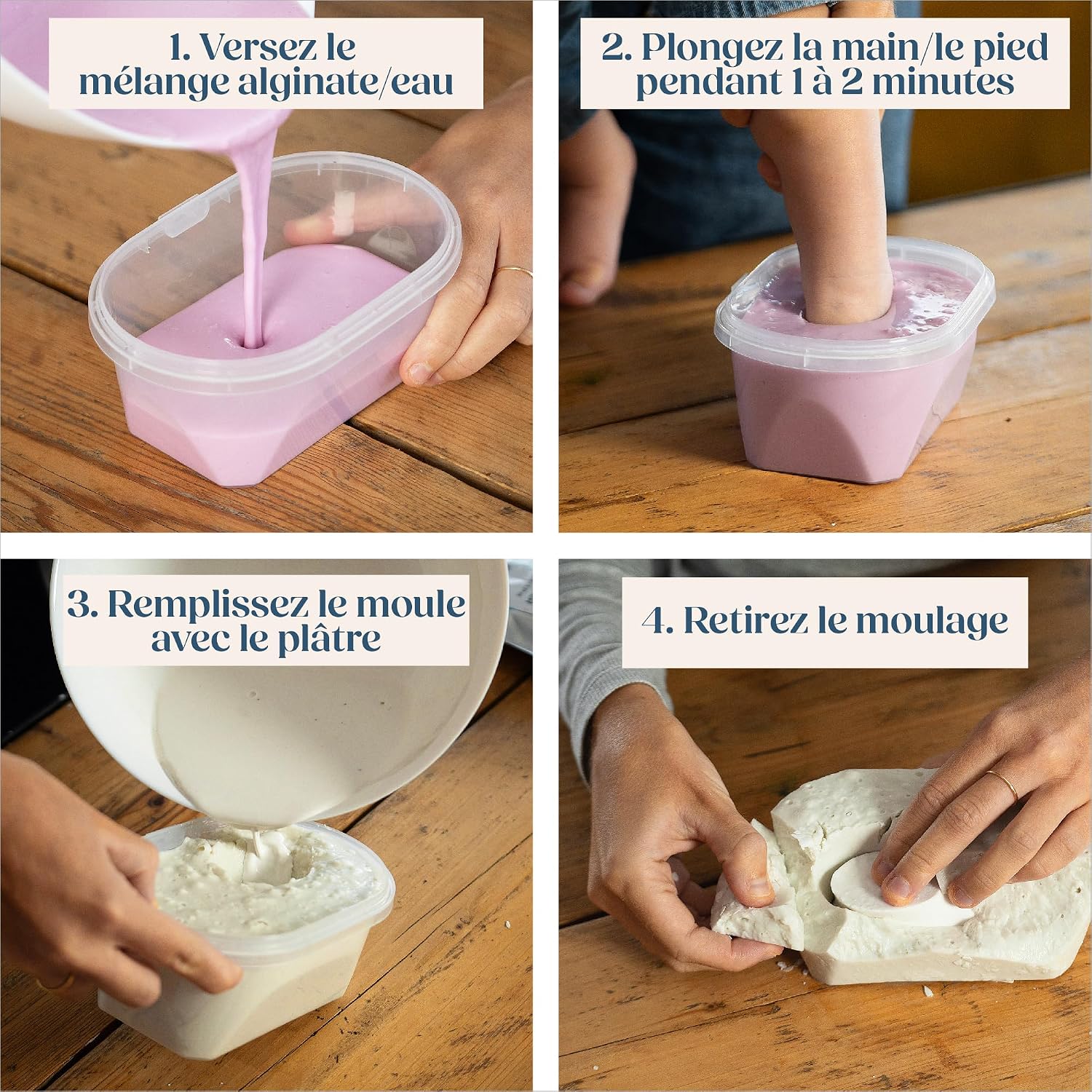 Detalle de Niimo® Kit de Moulage Main et Pied Bébé 3D — 2 moulages, non irritant et non toxique