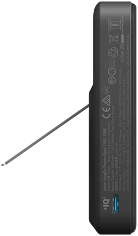 Detalle de Anker Wireless Powerbank Schwarz mit MagSafe und Qi2 Magnet 10.000 mAh – Schnellladen