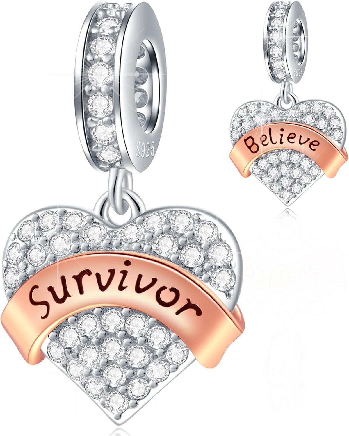 Thumbnail 6 de Family Charms 925 Sterling Silver Heart Pendant for European Bracelets