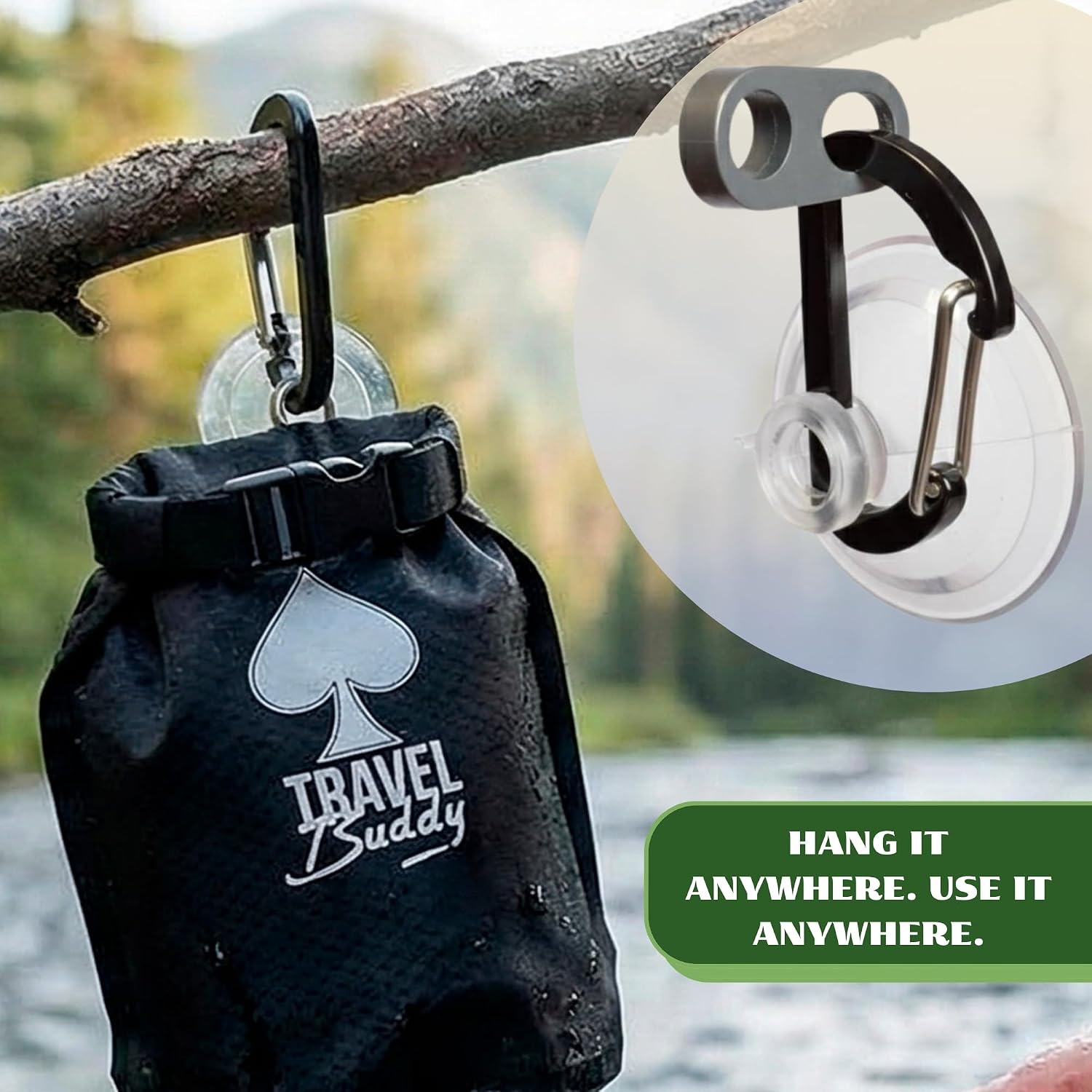 Thumbnail 6 de Travel soap bar bag case with suction cup & carabiner – waterproof, leakproof bar soap holder