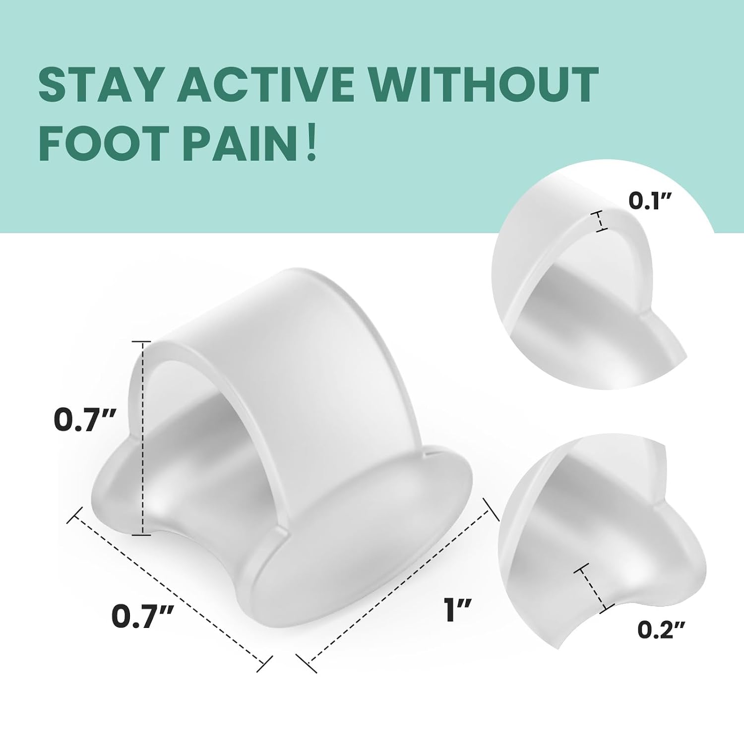 Detalle 2 de Welnove Gel Toe Spacers (12 Pack) – Aloe Vera Infused Silicone Pinky Toe Separators