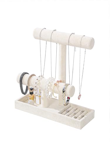 Detalle de Coward 2-Tier Organizer for Necklaces and Bracelets (Beige, Without Lid)