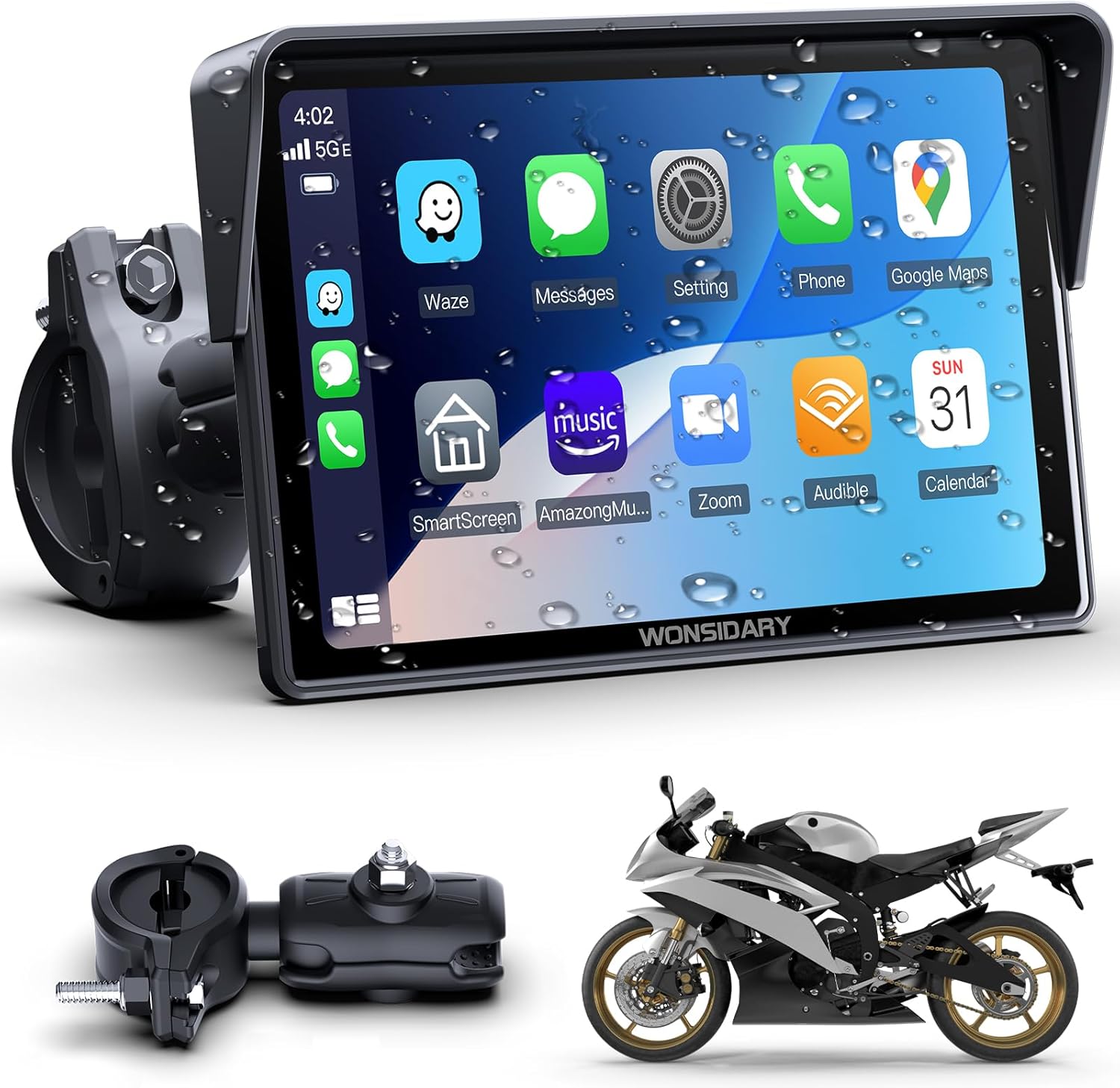 Wonsidary W522 Pantalla CarPlay 5" para moto