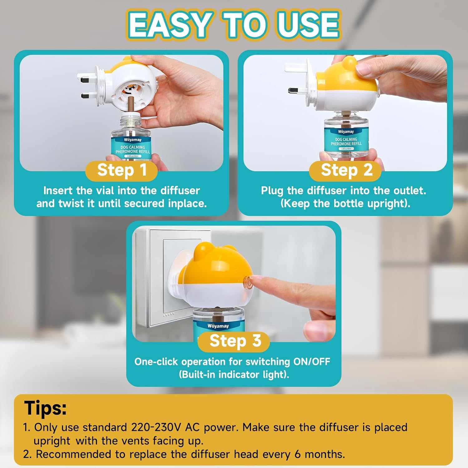 Thumbnail 5 de Woyamay Dog Calming Plug-in Refills: 6-Pack for Anxiety Relief