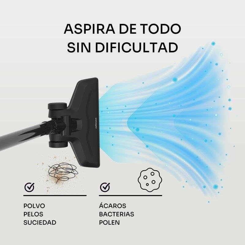Detalle de Aspirador Escoba Mellerware Cleany 600W con Cable 2 en 1 | 0,9 L