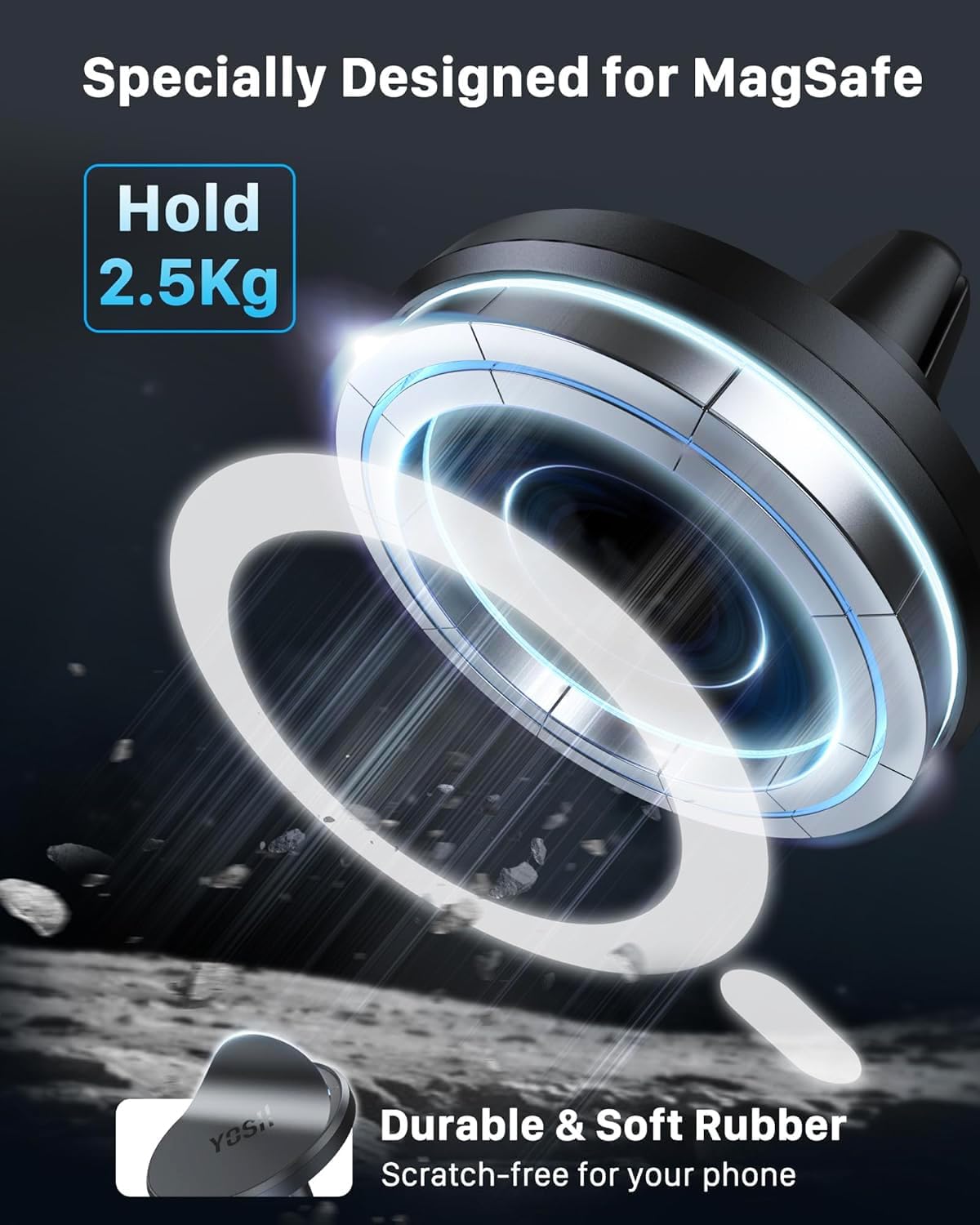 Detalle 1 de YOSH MagSafe Car Mount 35N