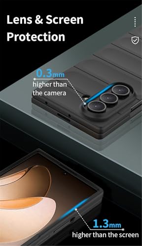 Detalle de BAILI Case per Samsung Galaxy Z Fold7: custodia protettiva in PC con fodera in microfibra