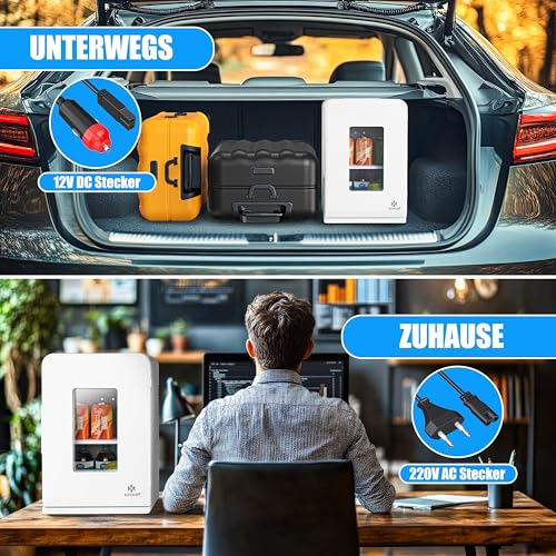 Detalle 2 de KESSER Mini réfrigérateur 2 en 1 — Glacière portable de 15 litres avec fonction chauffage, AC/DC 220-240 V / 12 V et prise allume-cigares