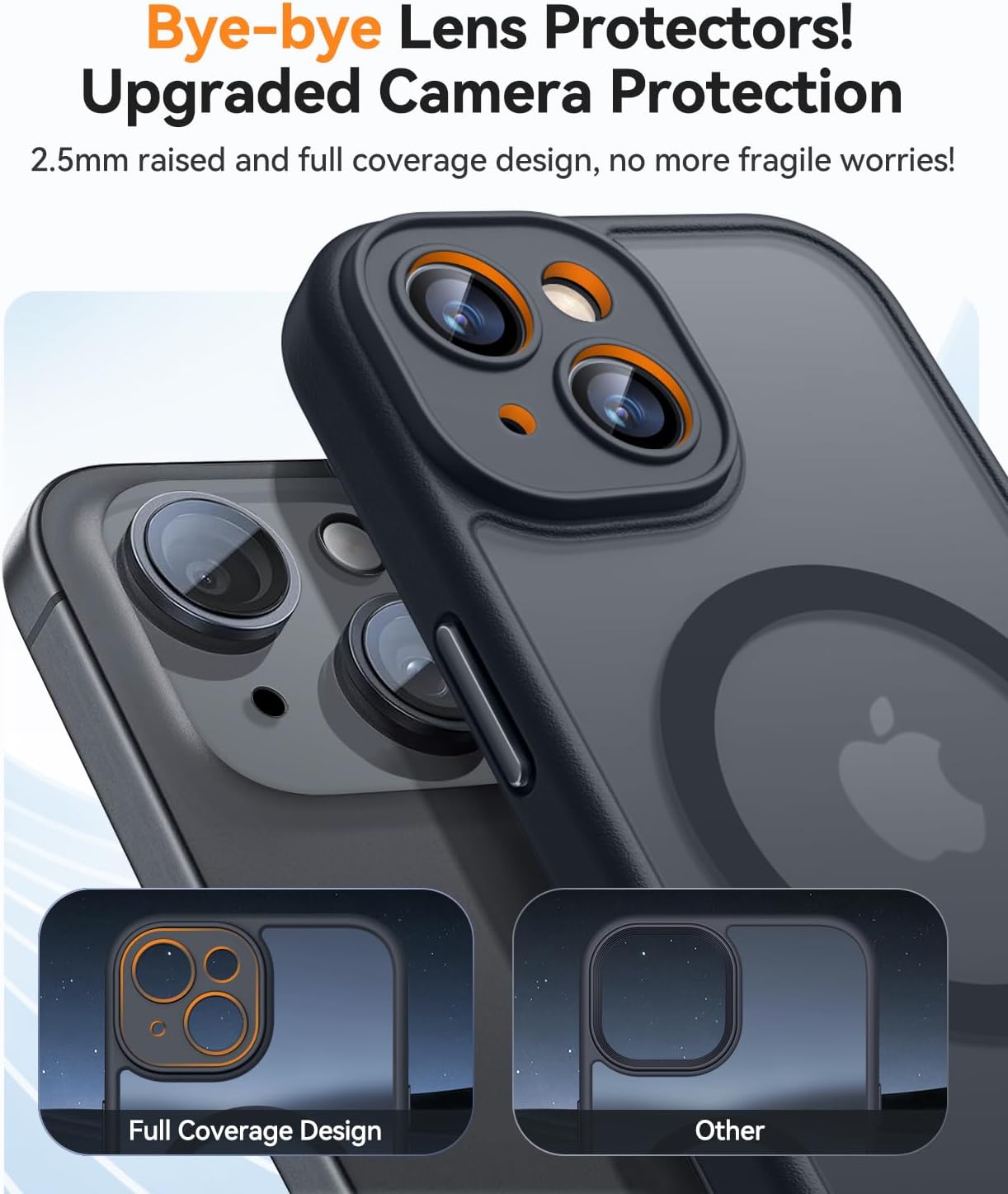 Thumbnail 2 de CANSHN Cover magnetica per iPhone 14 (6,1") con MagSafe e protezione fotocamera totale, nera