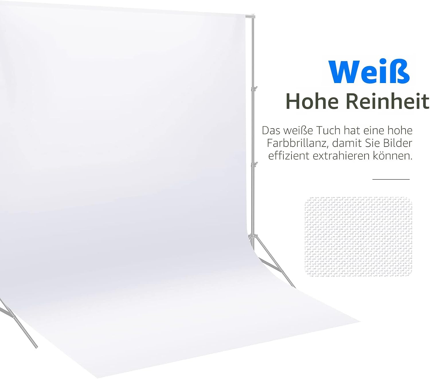 Thumbnail 6 de NEEWER 6 x 9FT (1,8 x 2,8 m) Fotohintergrund aus Polyester, faltbar – Weiß