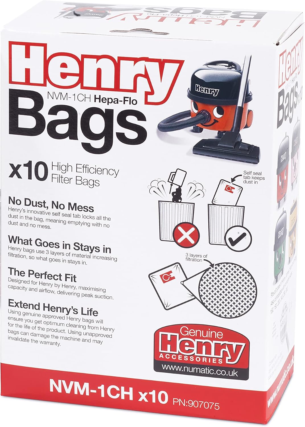 Detalle de Henry Genuine NVM-1CH HepaFlo Vacuum Bags, Pack of 10