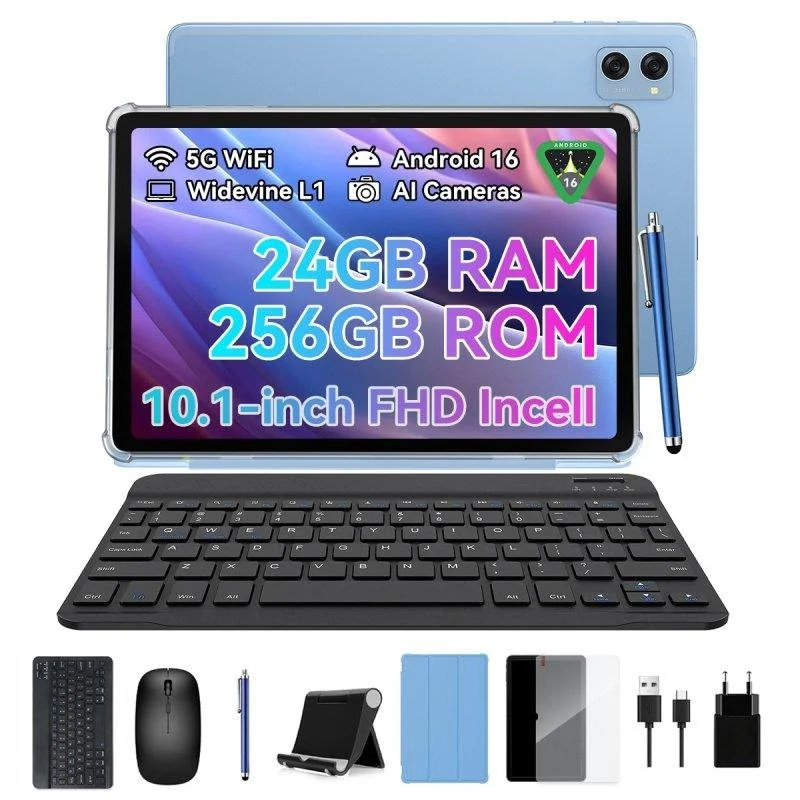Detalle de Tablet ExcitPower T20 WiFi 10,1" con Teclado y Stylus Pen — 8 GB/256 GB, azul