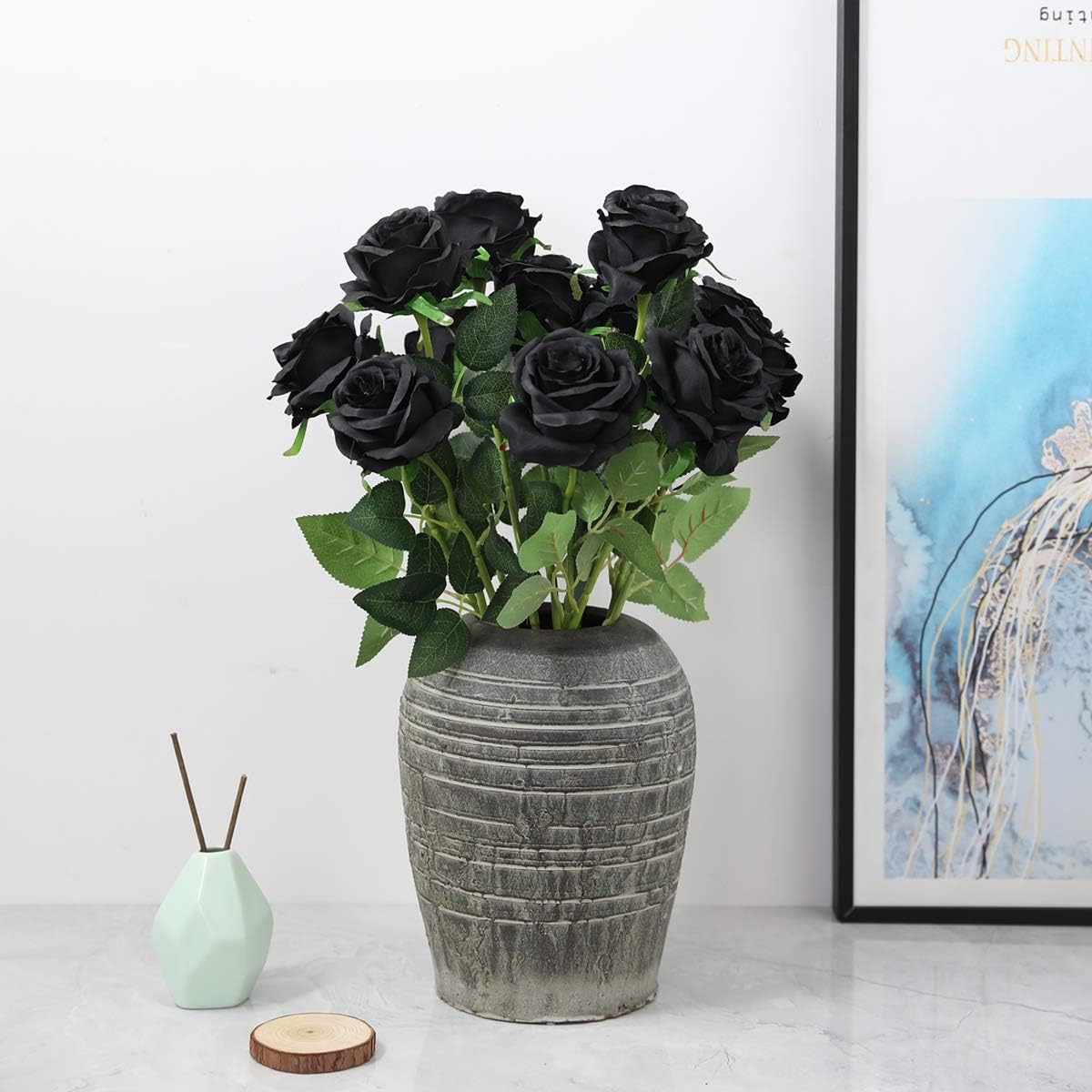 Detalle 2 de Tifuly 12 Stück künstliche Rosen mit langem Stiel, Seide, 50 cm – realistische Blumen für Hochzeit, Dekoration und Gestaltung
