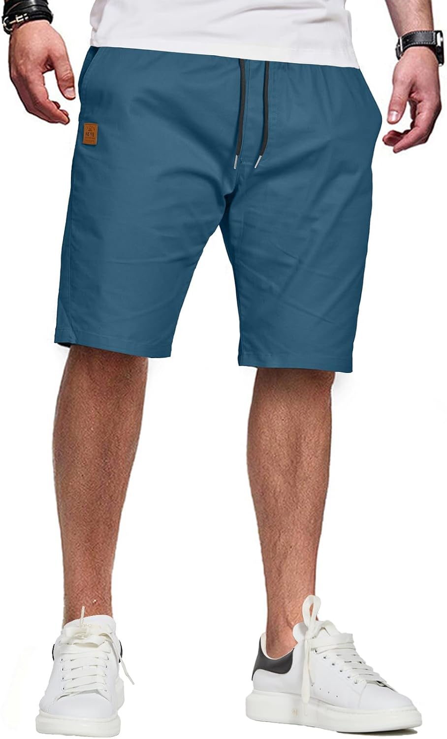 Detalle de ZOXOZ Kurze Hose Herren Shorts Sommer – Chino-Style mit elastischer Taille und vier Taschen