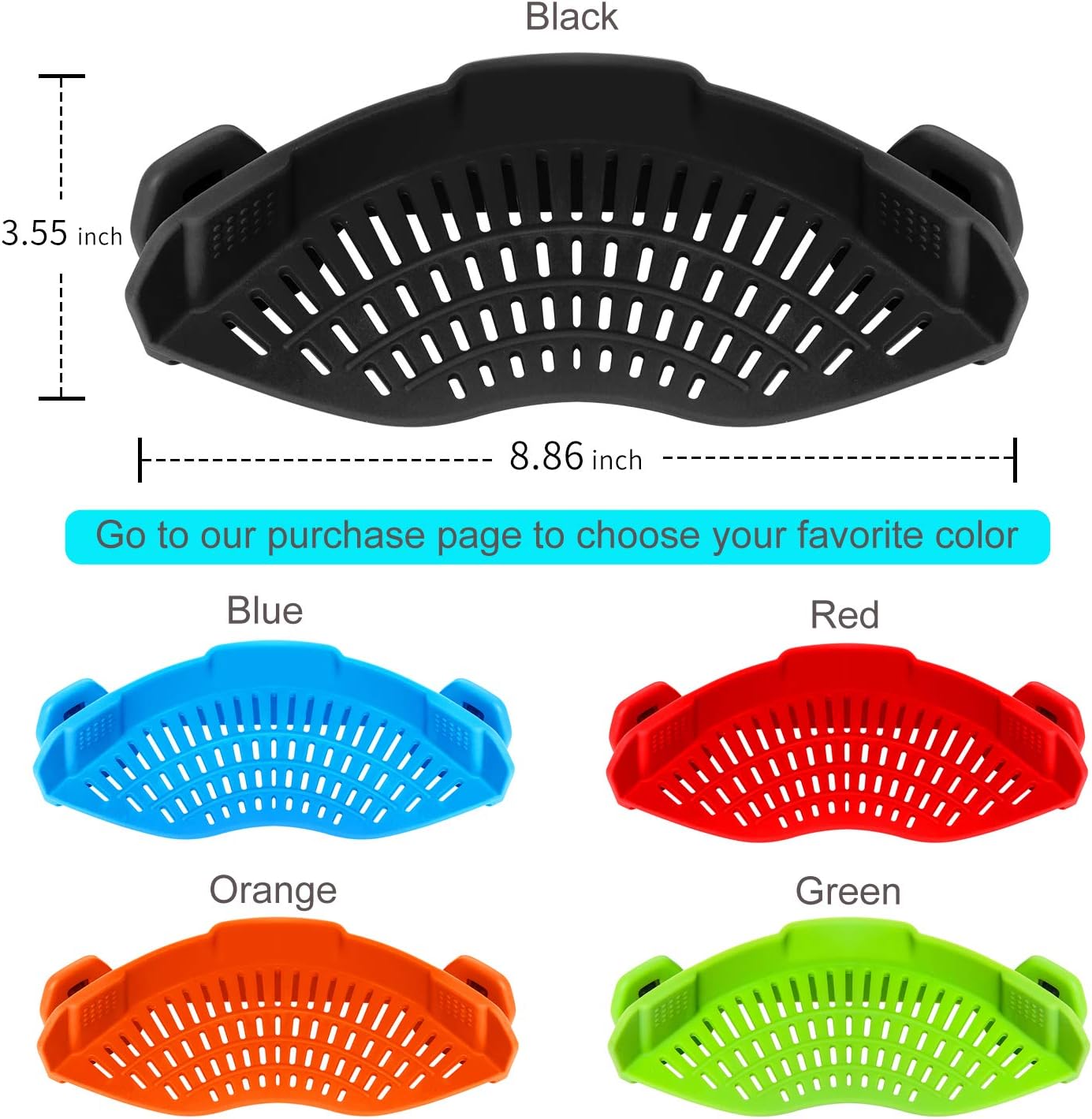 Thumbnail 3 de AUOON Clip On Strainer Silicone for Pots 🍽