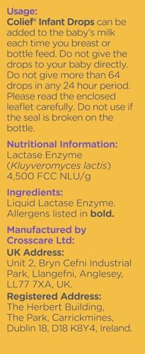 Detalle de Colief Infant Drops: Lactase Enzyme Drops for Colic Relief in Babies (15ml)