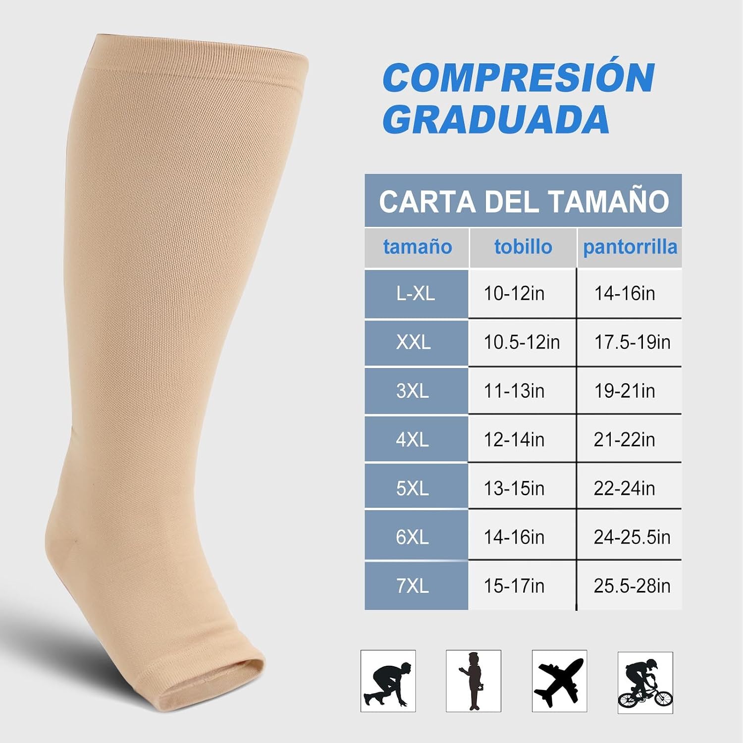 Detalle de ZFSOCK Calcetines Compresión 20-30 mmHg