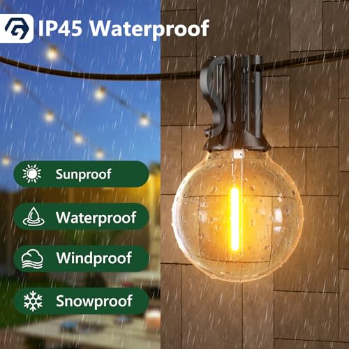 Detalle 2 de Guirlande Guinguette Extérieure G40 avec Télécommande GPATIO — 30 m, 50 LED + 2 de Rechange, Imperméable, Dimmable