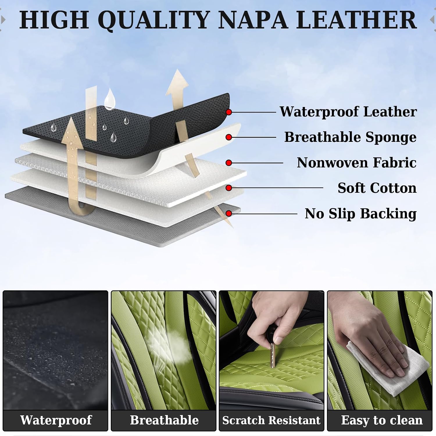 Detalle de Coverado Rear Car Seat Covers, Leather