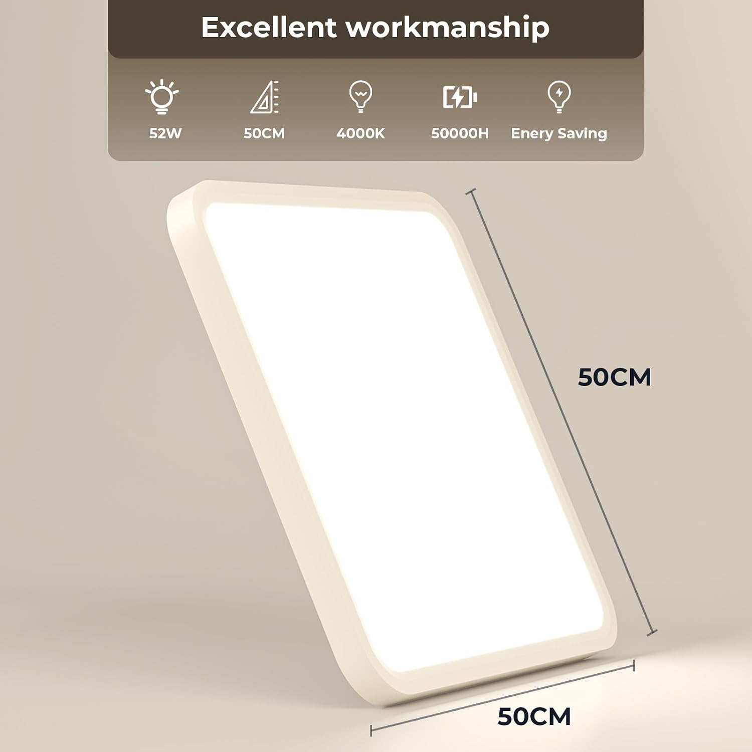 Thumbnail 1 de EASY EAGLE Plafoniera LED soffitto 50 cm: luce intensa, design ultrasottile e affidabile