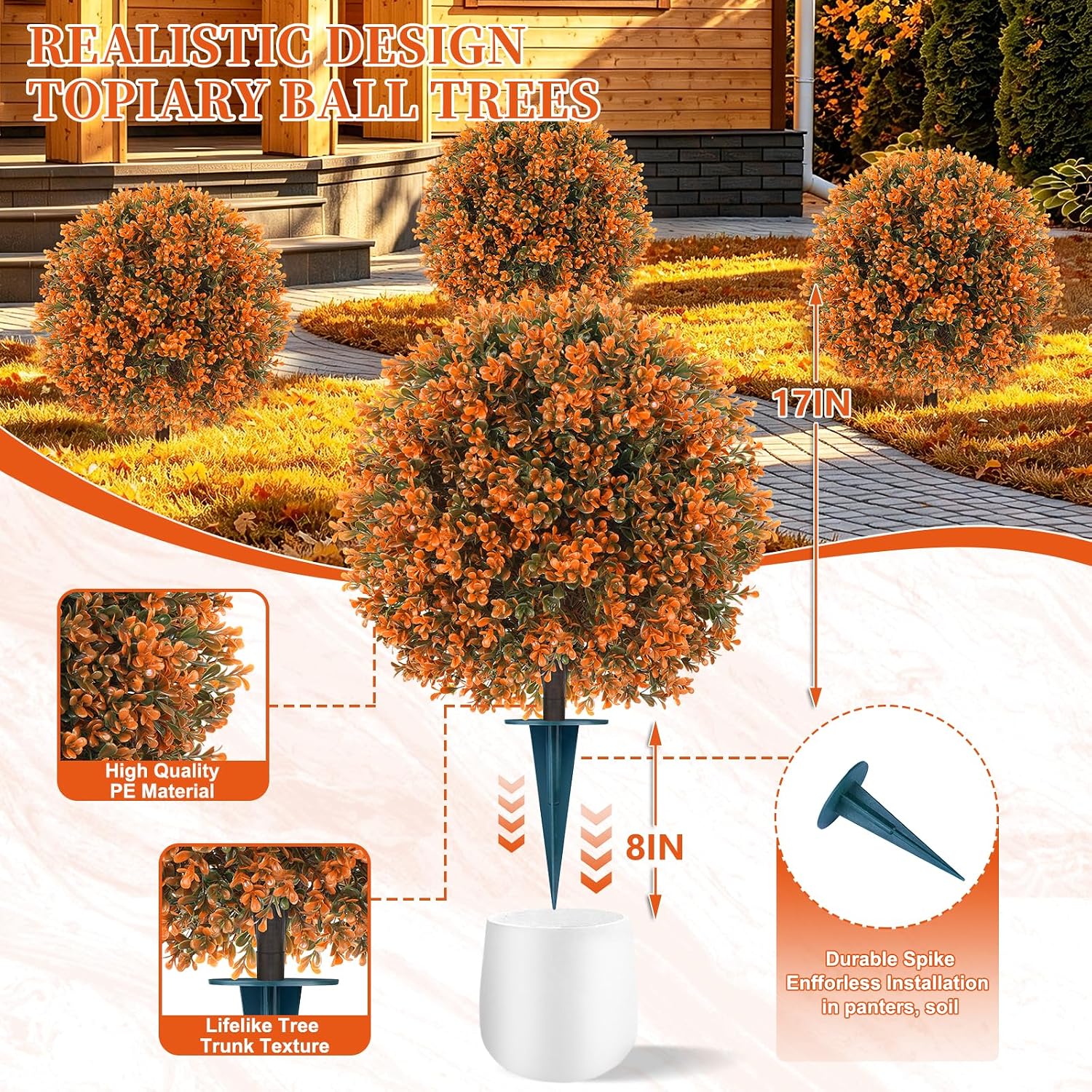 Detalle de Grooy Artificial Boxwood Topiary Trees, 2 Pack