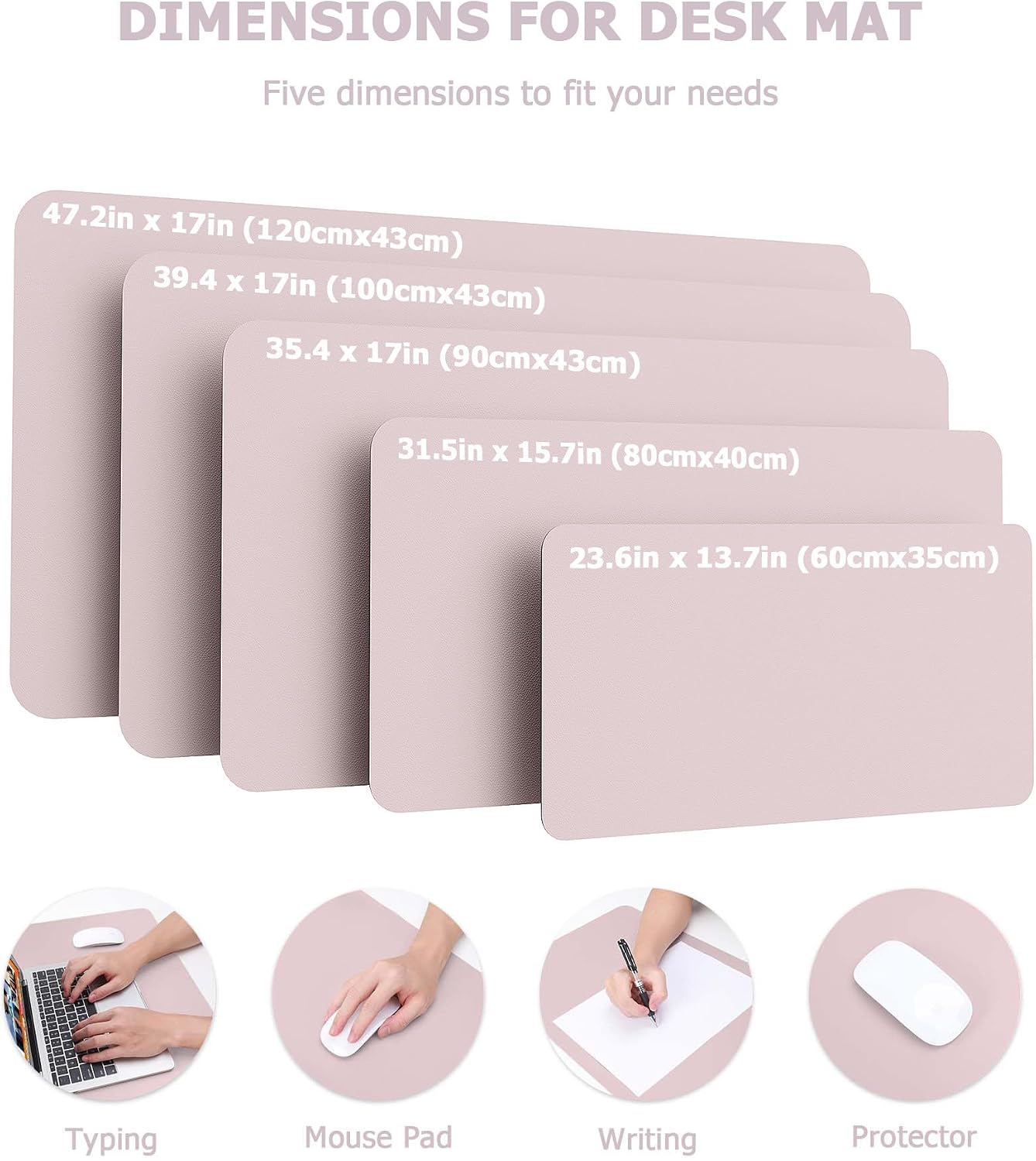 Detalle de MOLMO Non-Slip Desk Mat: Waterproof 120 x 43 cm desk pad with suede grip
