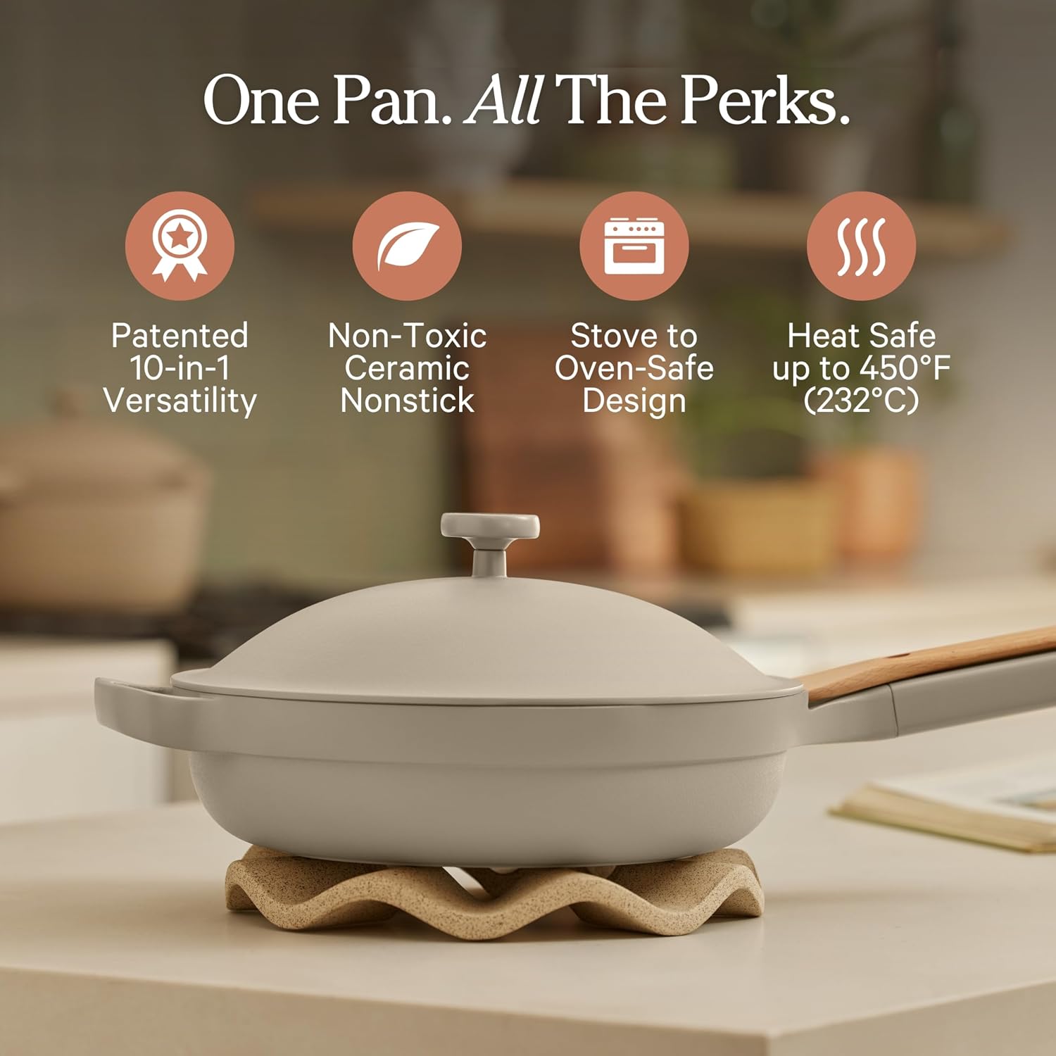Detalle 2 de Our Place Always Pan 2.0 – 27cm (2.5L): 10-in-1 Ceramic Nonstick Pan for All Cooktops