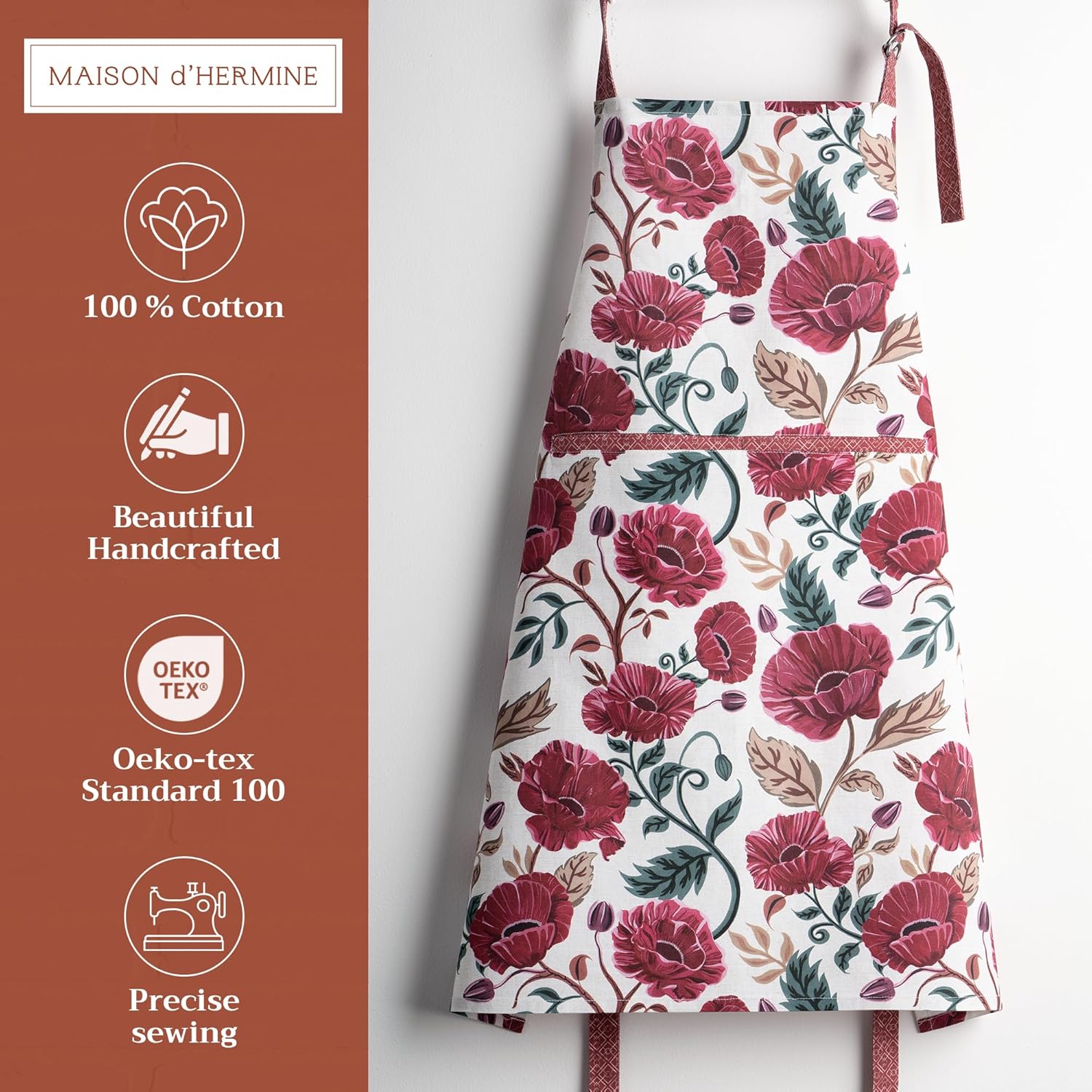 Thumbnail 1 de Maison d' Hermine 100% Cotton Apron with Pocket