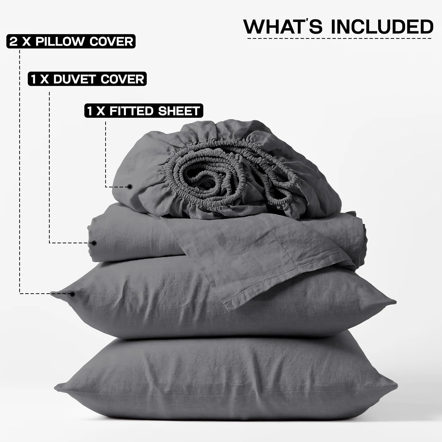 Detalle 2 de Moonlight20015 King 4-Piece Bedding Set in Grey