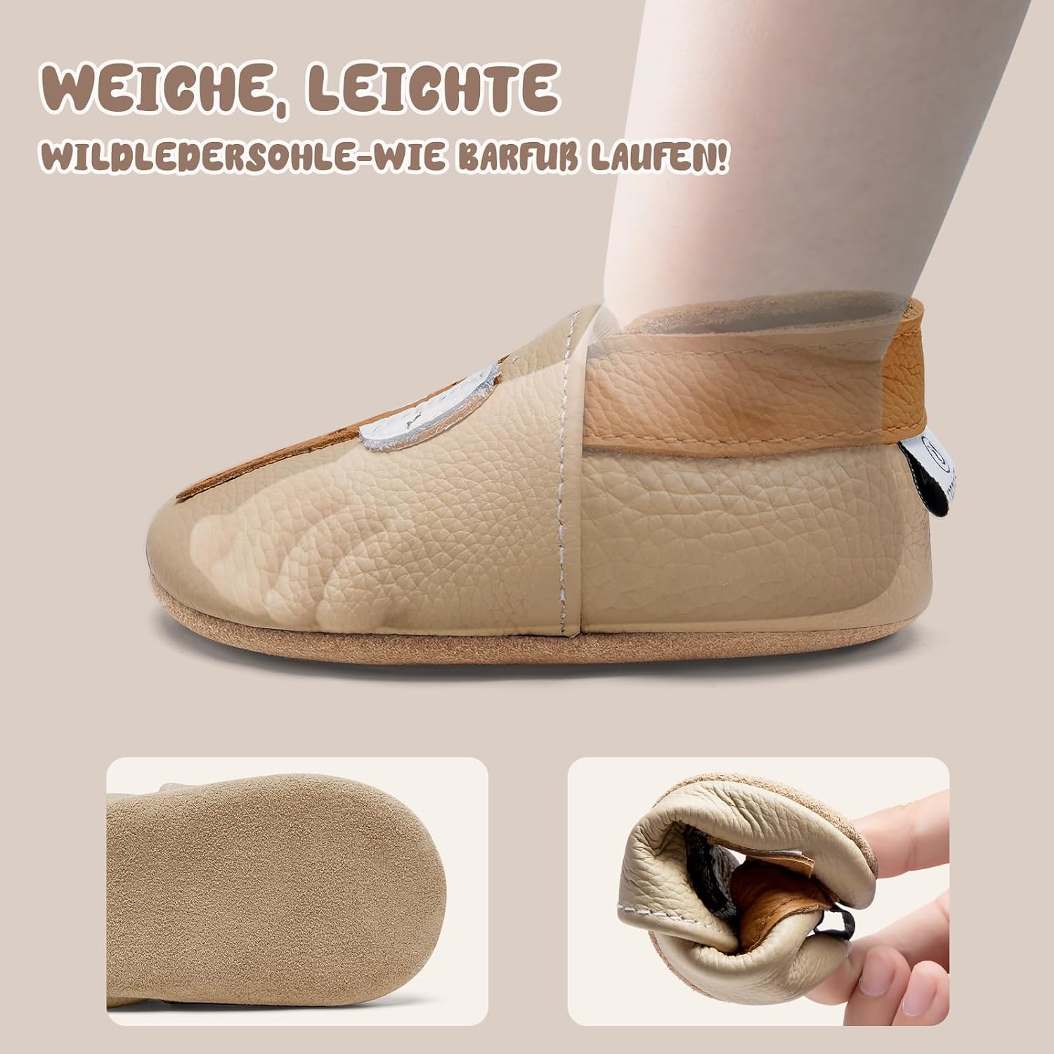 Detalle 2 de IceUnicorn Krabbelschuhe weiche Lederschuhe