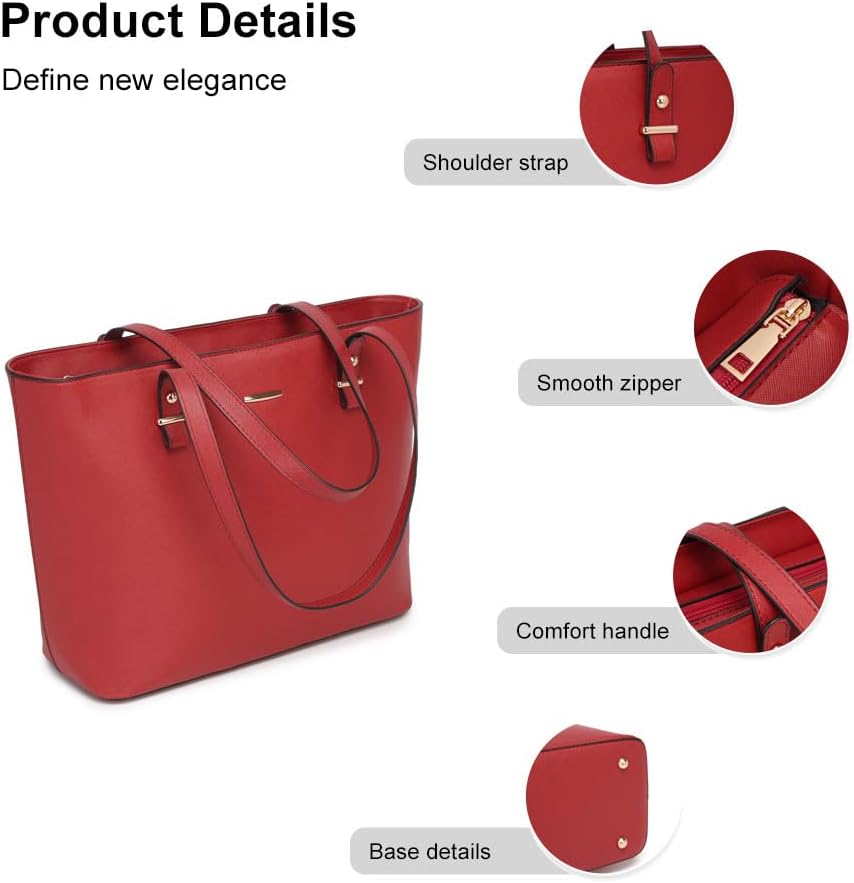 Detalle 2 de Pahajim Large Tote Bag for Women: PU Leather, Work to Weekend