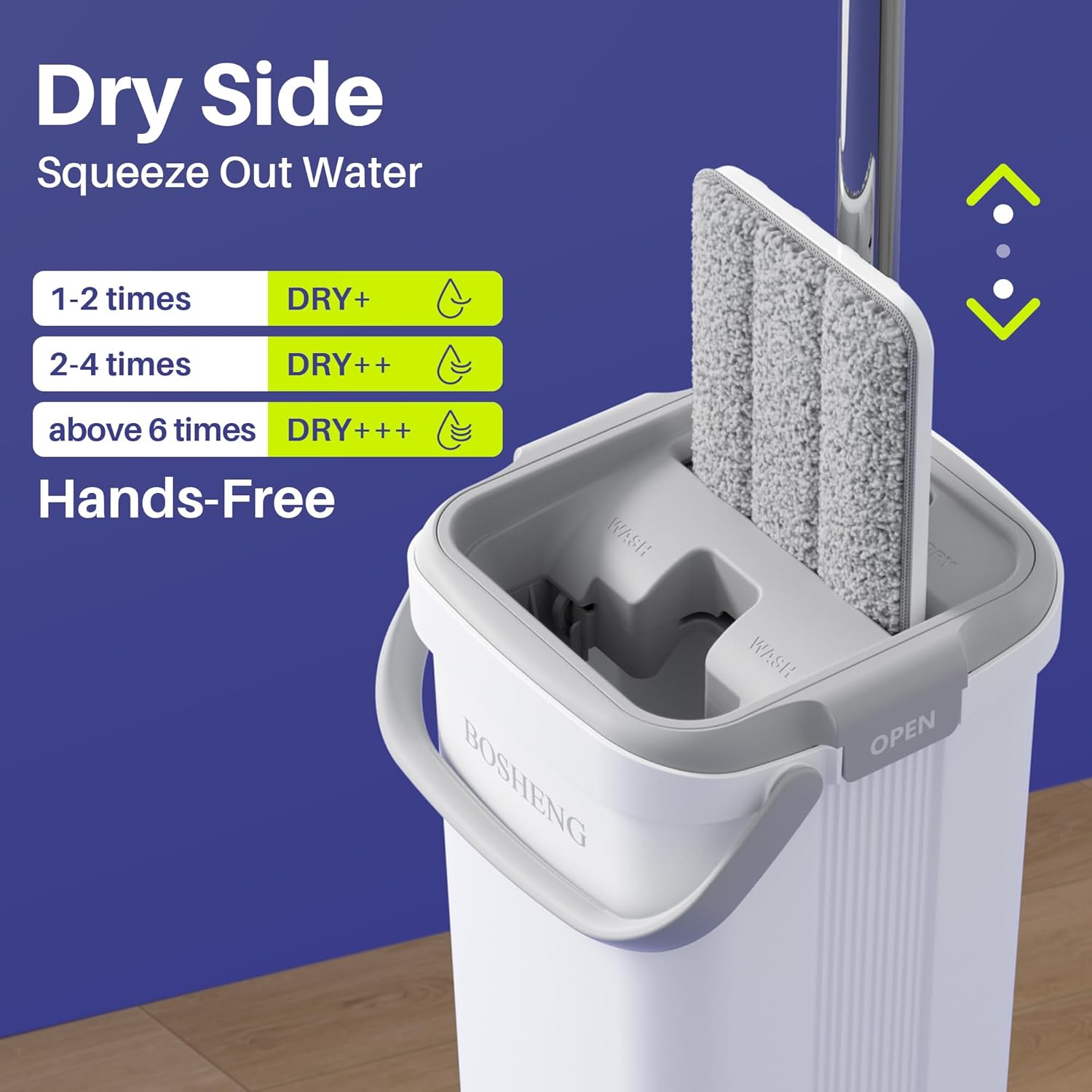 Detalle de BOSHENG Mop and Bucket Set 60" extensible handle