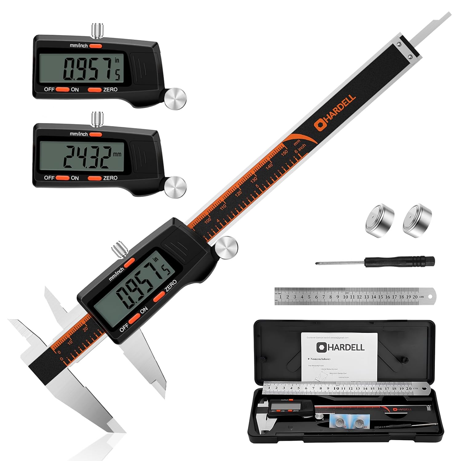 HARDELL Digital Vernier Caliper 6 Inch