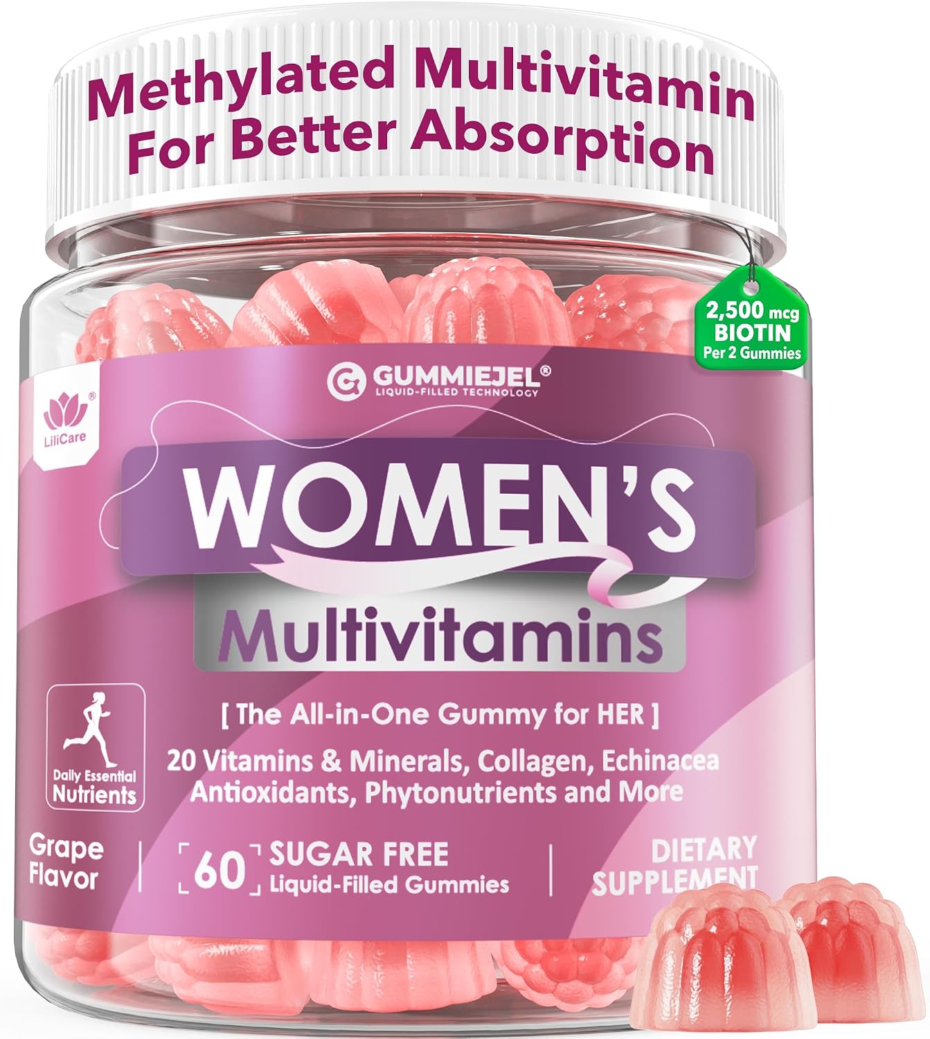 Detalle de LILICARE Women's Multivitamin Gummies, 60 Count