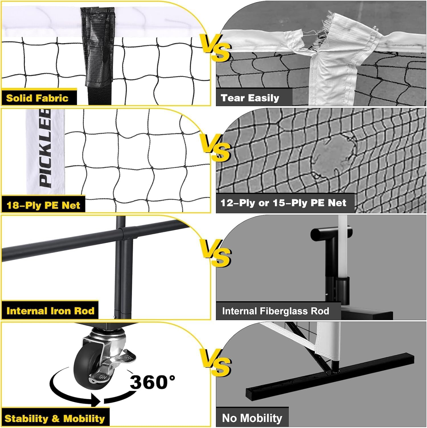 Thumbnail 2 de Portable Pickleball Net Set 22 ft regulation