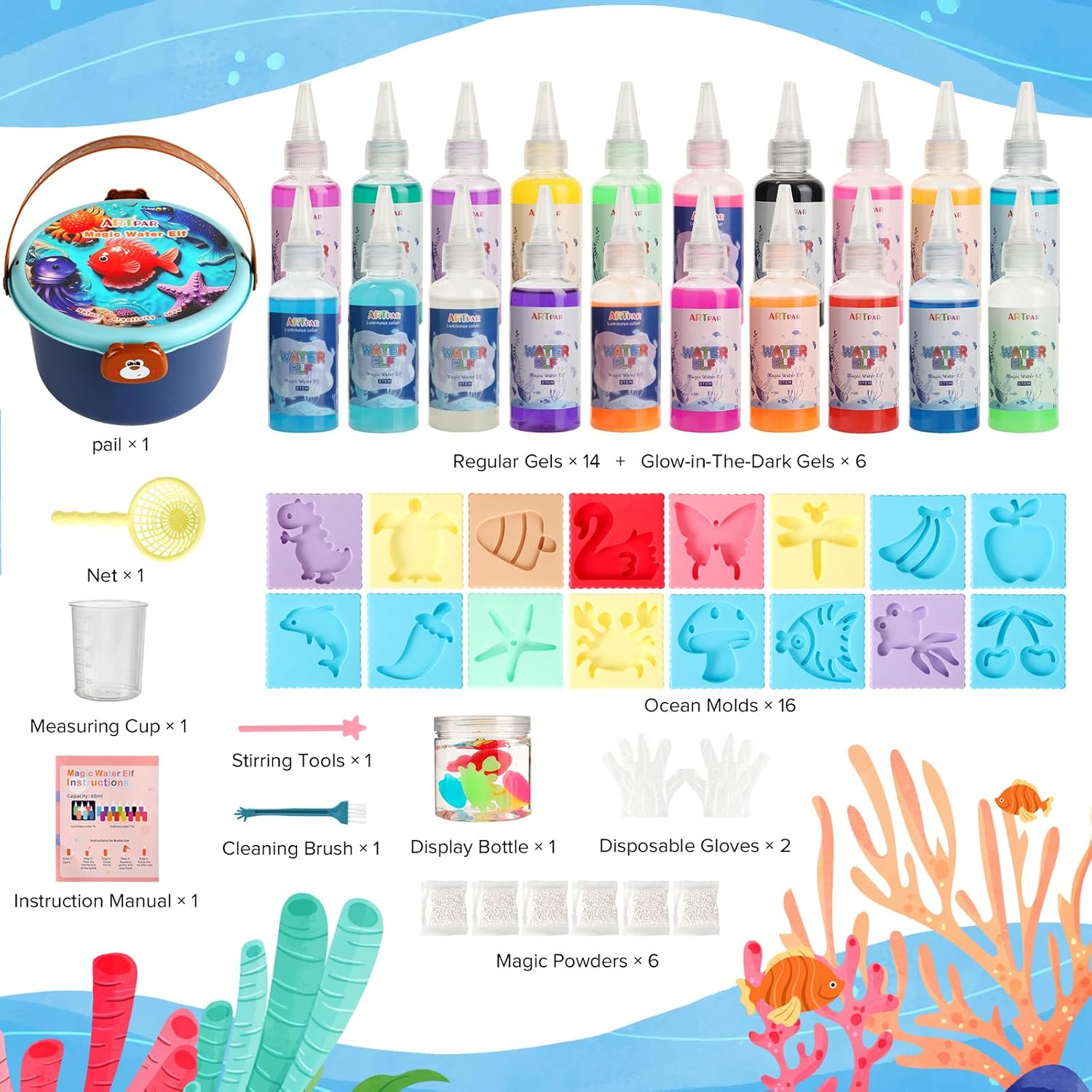 Detalle 2 de ARTPAR Water Gel Craft Kit, 20 Colors