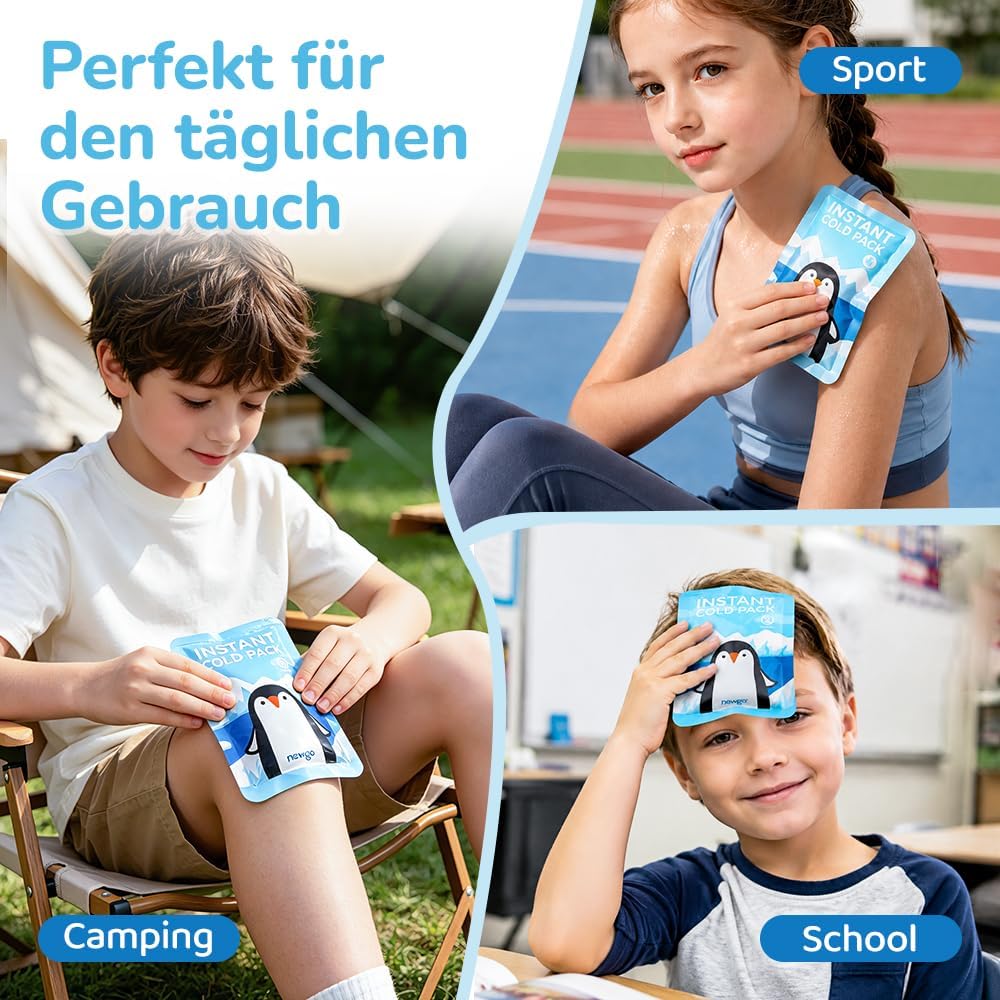 Detalle de NEWGO Einweg Sofort-Kälte-Kompresse mit Elastischem Band (12 Stück) – 10 × 15 cm