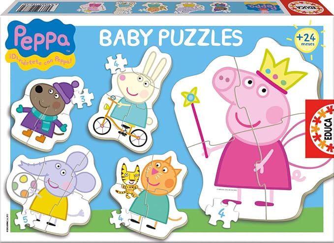 Detalle de Educa - Baby Puzzles Peppa Pig, 5 Piezeles para Promover Primeros Aprendizajes 🧩