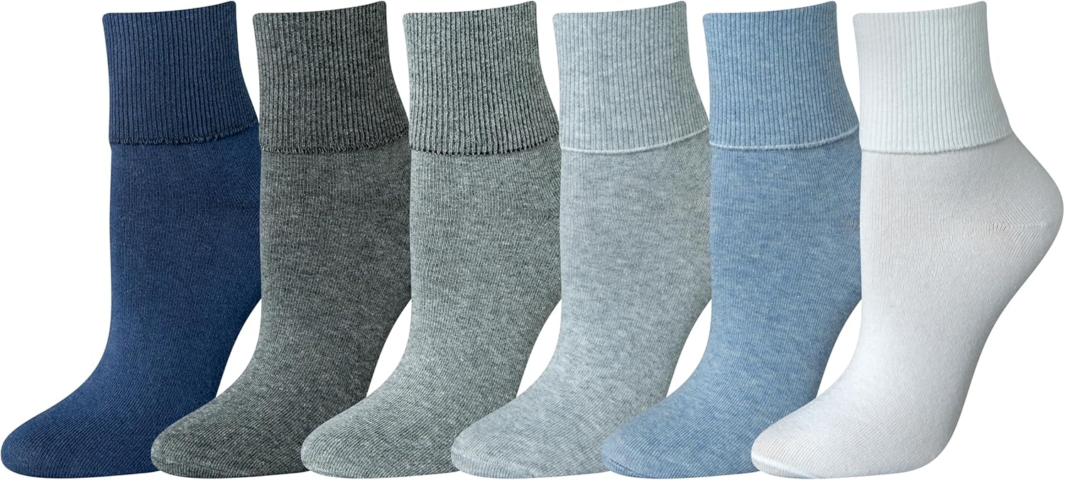 Thumbnail 3 de Amazon Essentials Women’s Lightweight Turn Cuff Socks, 6 Pairs