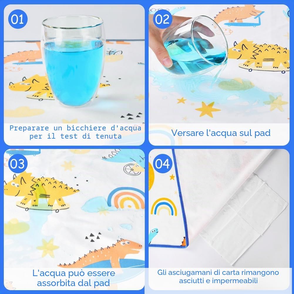 Detalle de Aolso Coprimaterasso per bambini 70 x 90 cm – paradiso dei dinosauri