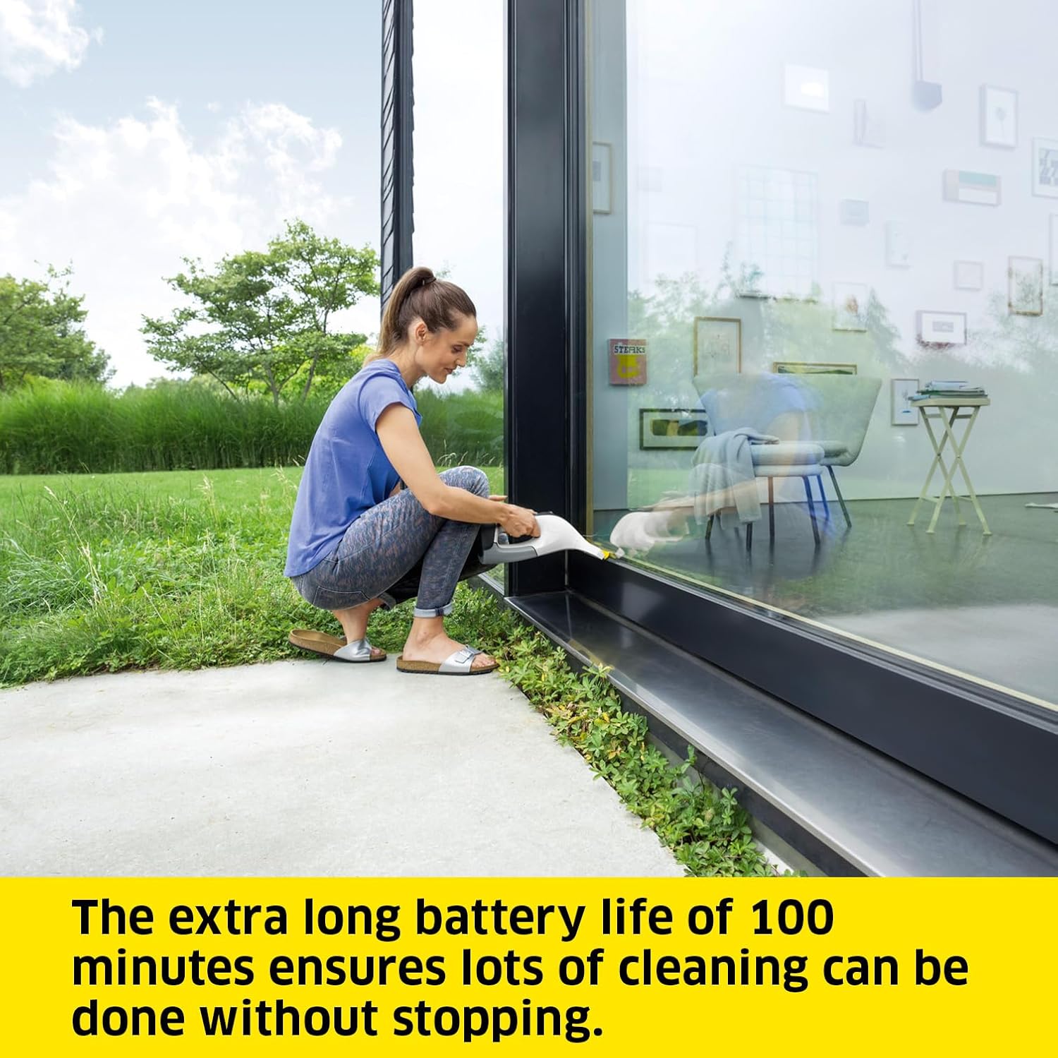 Detalle de Kärcher Window Vac WV 6 Plus: 100‑Minute Battery, 280 mm Suction Head & Cleaning Kit