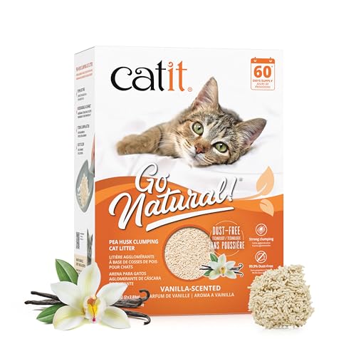 Imagen de Catit Go Natural Vanilla Scented Pea Husk Clumping Cat Litter – 5.6kg (2 x 2.8kg) en OfertitasTOP