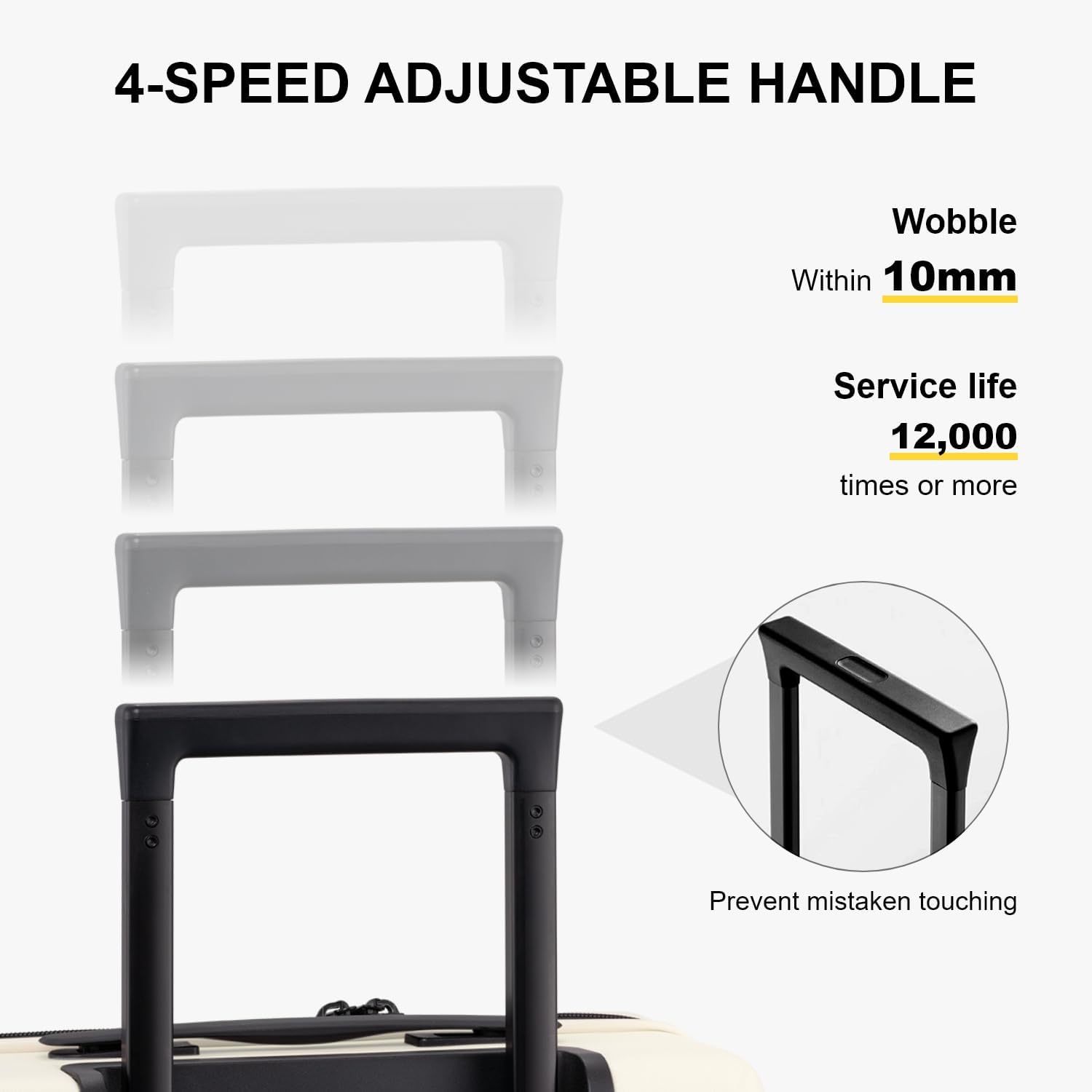 Thumbnail 5 de LEVEL8 Suitcase Hand Luggage Lightweight 100% PC – 55cm (40L) White
