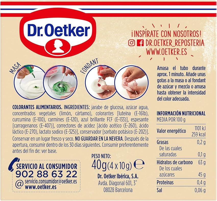 Detalle 2 de DR. OETKER Colorantes Alimentarios 17 unidades 🌈