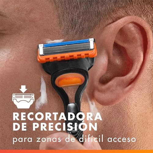 Detalle 2 de Gillette Fusion5 Maquinilla de Afeitar Hombre con 5 Recambios, Azul/Negro