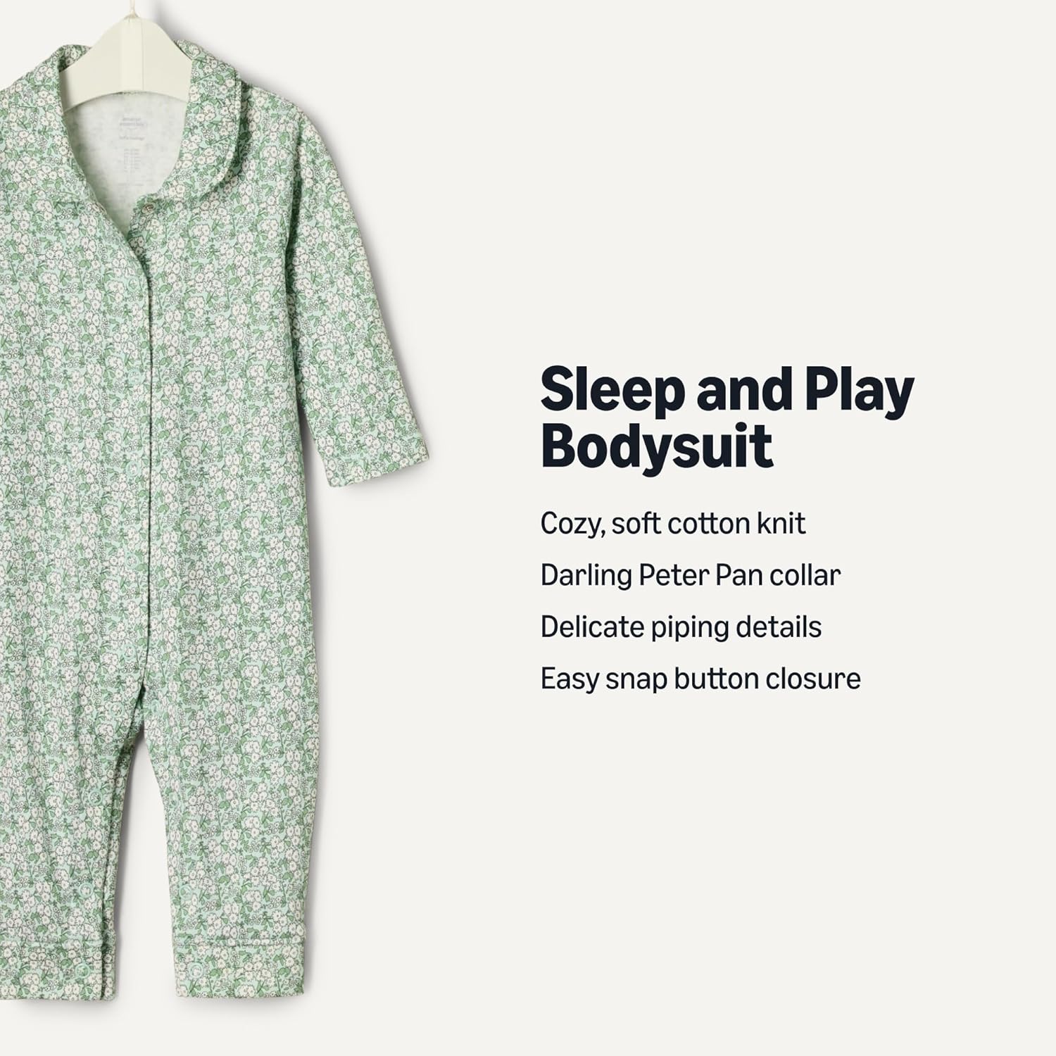 Detalle de Amazon Essentials x Sofia Grainge Unisex Babies' Cotton Footless Sleepsuit, Pack of 2