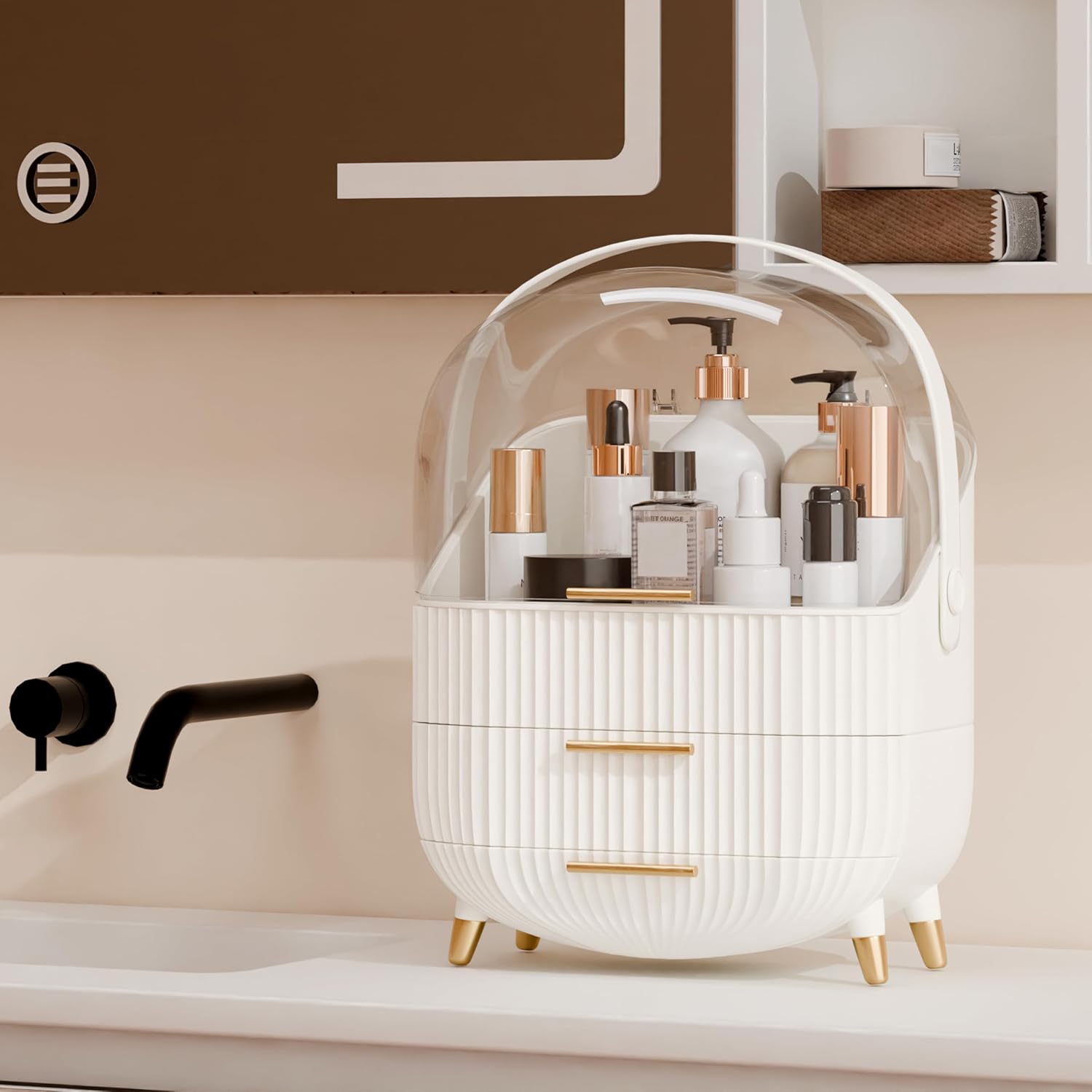 Thumbnail 3 de lurcns Makeup Organizer with Lid and Drawers