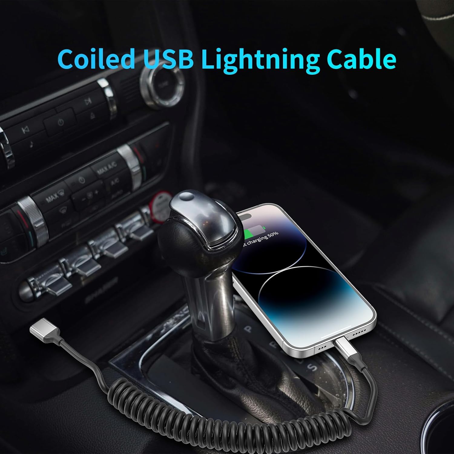 Thumbnail 5 de Spiralkabel USB A auf Lightning Kurz (2er-Set), MFi-zertifiziert mit Datensynchronisation & CarPlay-Unterstützung